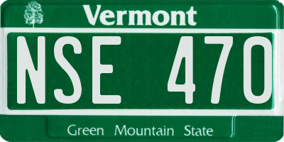 VT license plate NSE470