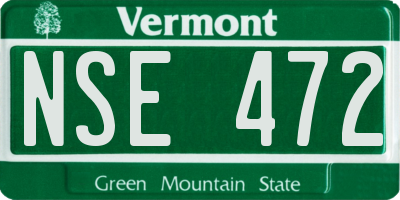 VT license plate NSE472