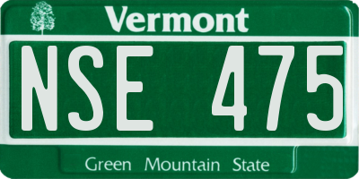 VT license plate NSE475