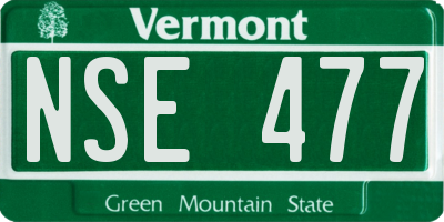 VT license plate NSE477