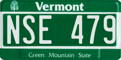 VT license plate NSE479