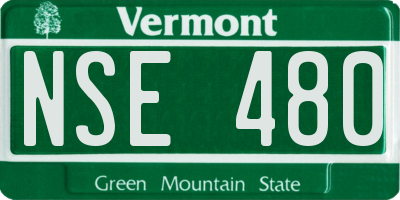 VT license plate NSE480