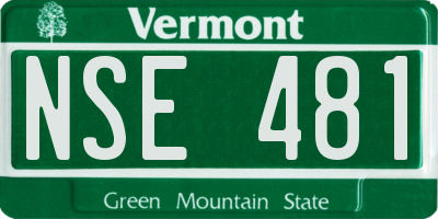 VT license plate NSE481