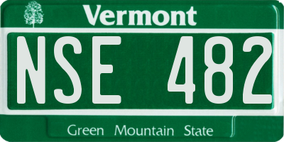 VT license plate NSE482