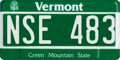 VT license plate NSE483
