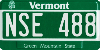VT license plate NSE488