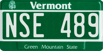 VT license plate NSE489