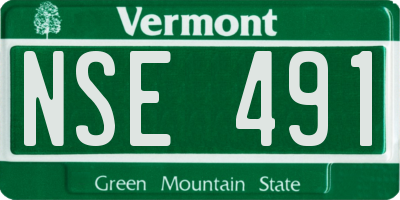 VT license plate NSE491