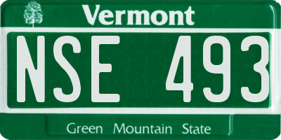 VT license plate NSE493