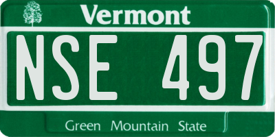 VT license plate NSE497