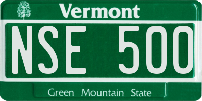 VT license plate NSE500