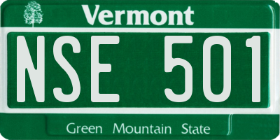 VT license plate NSE501