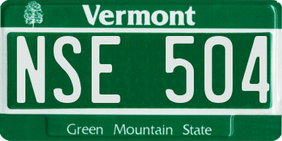 VT license plate NSE504