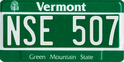 VT license plate NSE507