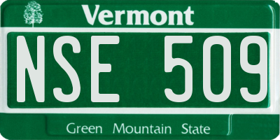 VT license plate NSE509