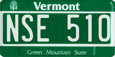 VT license plate NSE510
