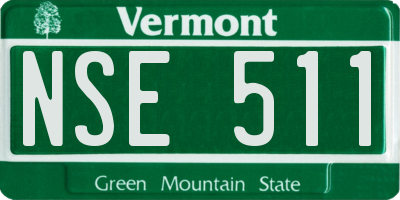 VT license plate NSE511