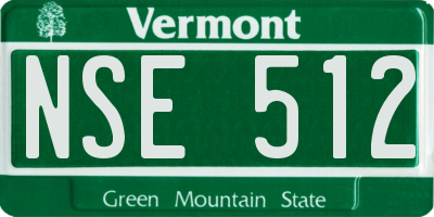 VT license plate NSE512
