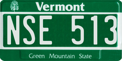 VT license plate NSE513