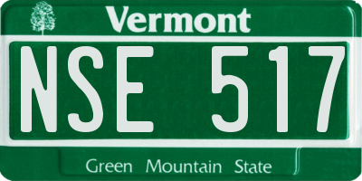 VT license plate NSE517