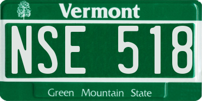 VT license plate NSE518