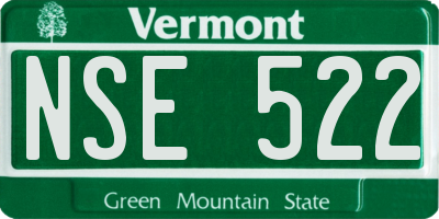 VT license plate NSE522