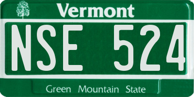 VT license plate NSE524