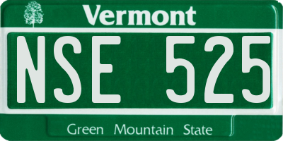 VT license plate NSE525