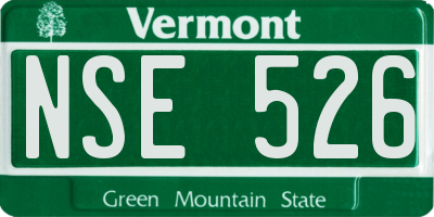 VT license plate NSE526
