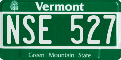 VT license plate NSE527