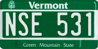 VT license plate NSE531