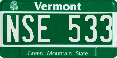 VT license plate NSE533