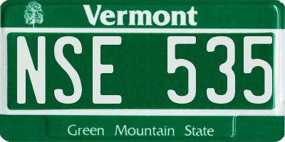 VT license plate NSE535