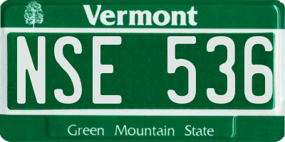 VT license plate NSE536