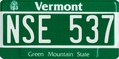 VT license plate NSE537