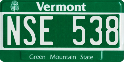 VT license plate NSE538