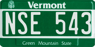 VT license plate NSE543