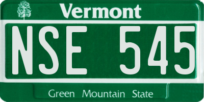 VT license plate NSE545