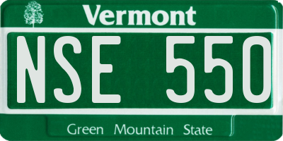 VT license plate NSE550