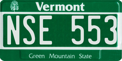 VT license plate NSE553