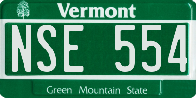 VT license plate NSE554