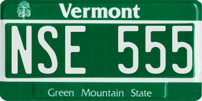 VT license plate NSE555