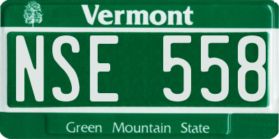 VT license plate NSE558
