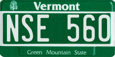 VT license plate NSE560