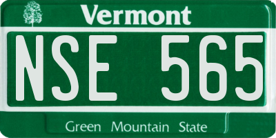 VT license plate NSE565
