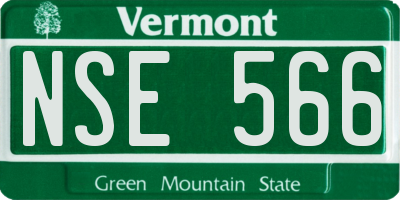 VT license plate NSE566