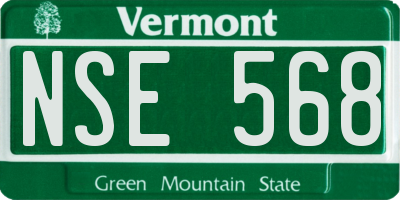 VT license plate NSE568