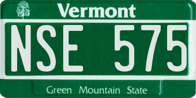 VT license plate NSE575