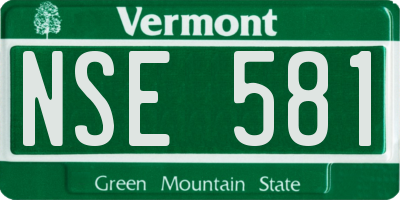 VT license plate NSE581