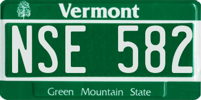 VT license plate NSE582